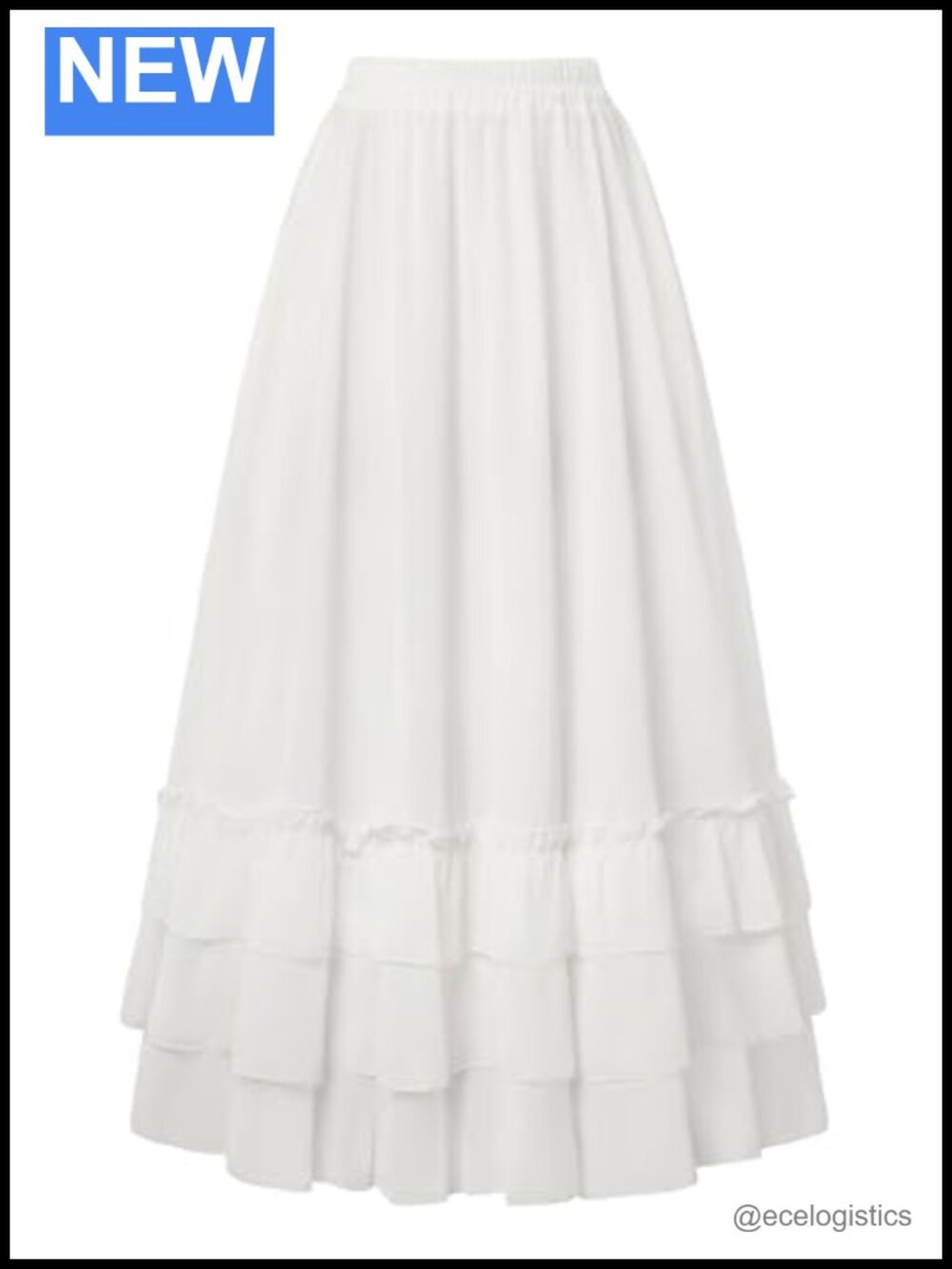 Women's Maxi Skirt Renaissance Flowy Tiered Elastic High Waist